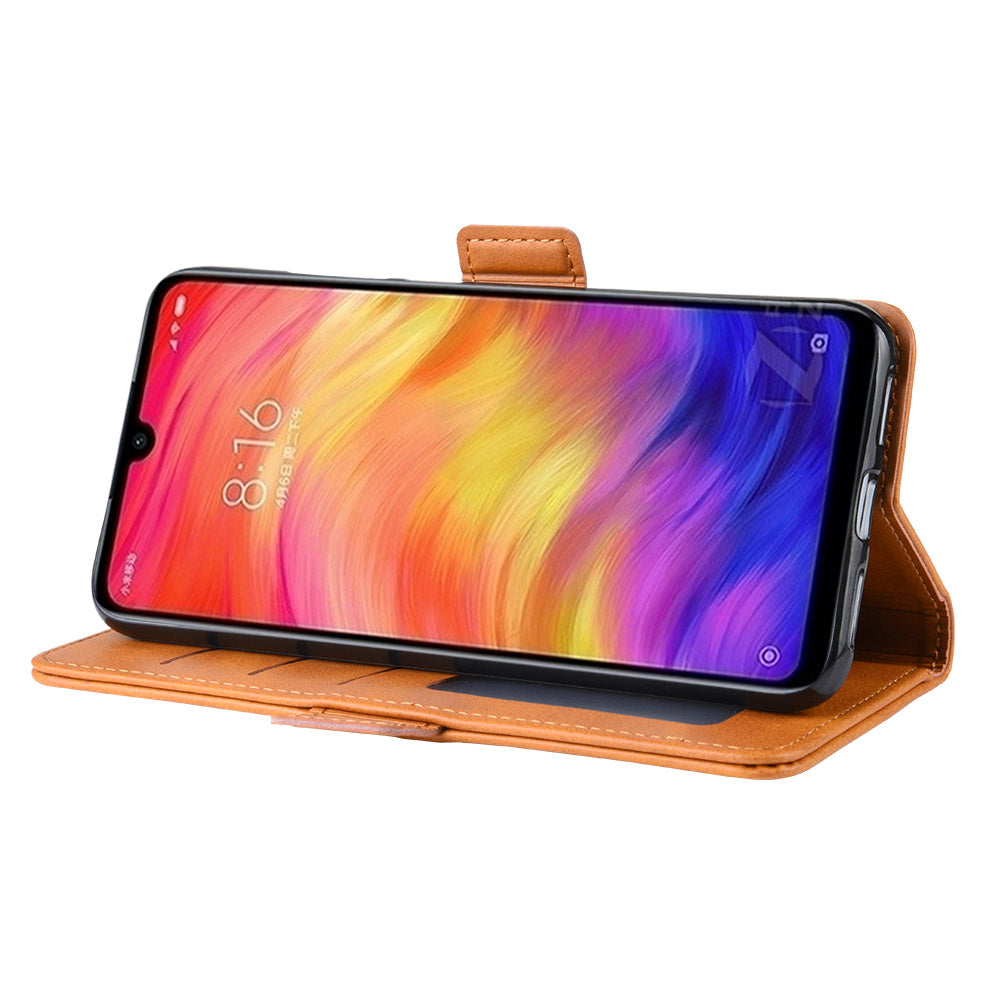 Dual-clasp Leather Wallet Stand Phone Case Cover for Xiaomi Redmi Note 7 / Note 7 Pro (India) / Note 7S