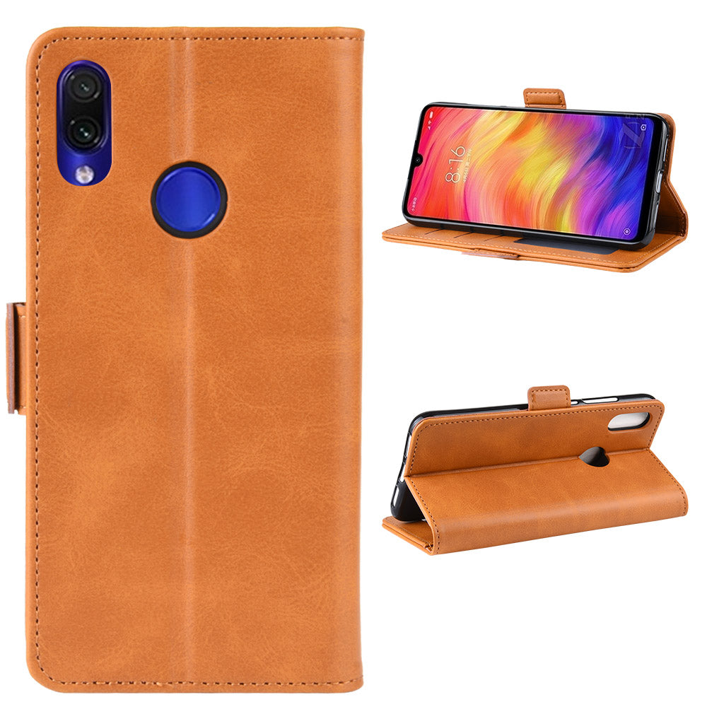 Dual-clasp Leather Wallet Stand Phone Case Cover for Xiaomi Redmi Note 7 / Note 7 Pro (India) / Note 7S