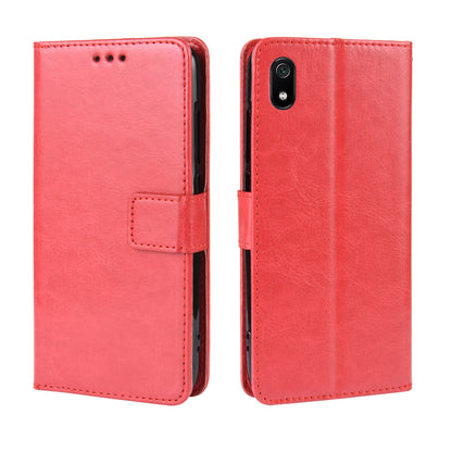 Crazy Horse Texture Leather Stand Wallet Phone Shell for Xiaomi Redmi 7A
