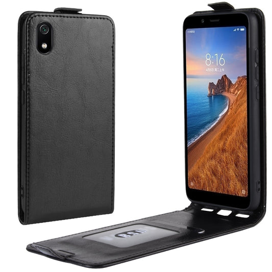 Crazy Horse Texture Vertical Flip Leather Card Holder Protective Phone Shell for Xiaomi Redmi 7A
