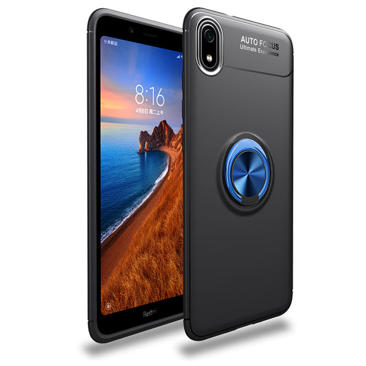 LENUO Metal Ring Bracket TPU Cell Phone Cover Shell for Xiaomi Redmi 7A [Built-in Magnetic Metal Sheet]