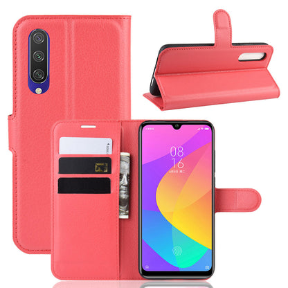 Litchi Skin Leather Wallet Stand Cell Phone Case for Xiaomi Mi CC9e/Mi A3