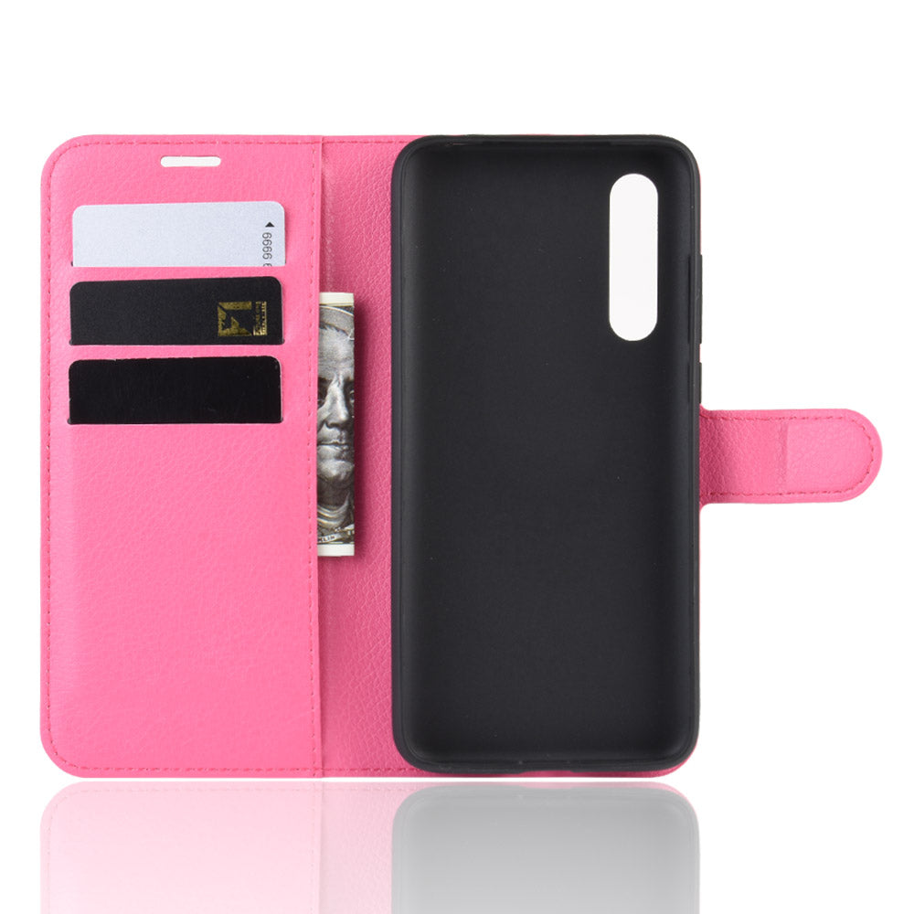 Litchi Skin Leather Wallet Stand Cell Phone Case for Xiaomi Mi CC9e/Mi A3
