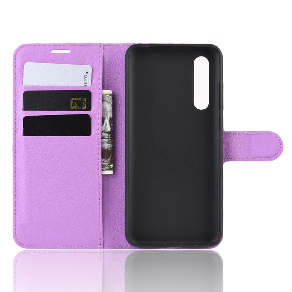 Litchi Skin Leather Wallet Stand Cell Phone Case for Xiaomi Mi CC9e/Mi A3