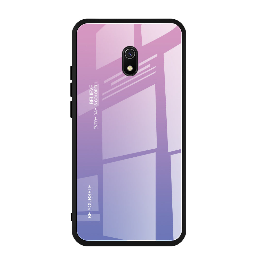 Gradient Color Tempered Glass + PC + TPU Combo Case for Xiaomi Redmi 8A