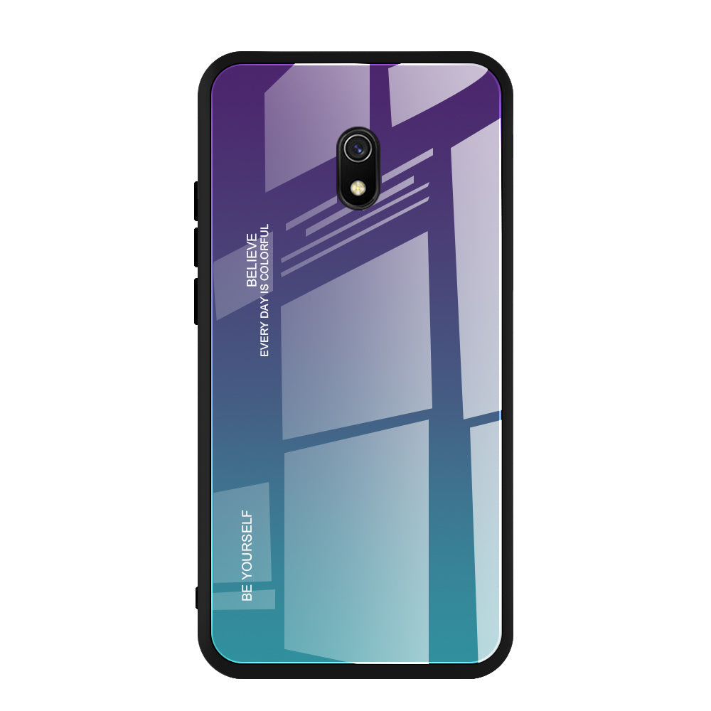 Gradient Color Tempered Glass + PC + TPU Combo Case for Xiaomi Redmi 8A