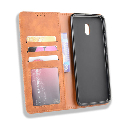 Retro Style PU Leather Stand Wallet Phone Case for Xiaomi Redmi 8A