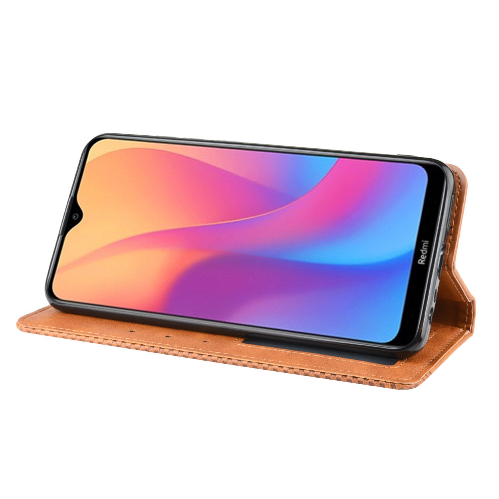 Retro Style PU Leather Stand Wallet Phone Case for Xiaomi Redmi 8A