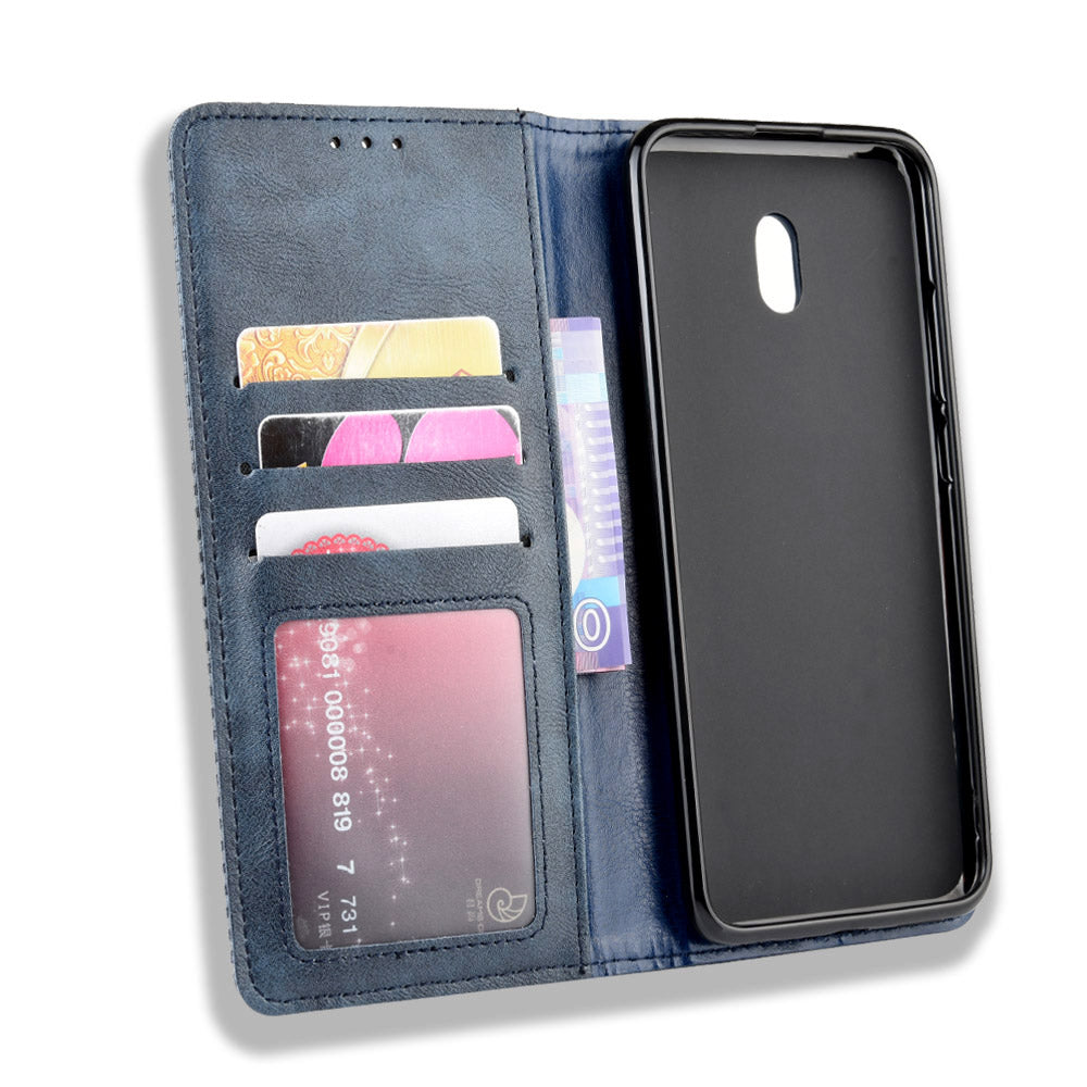 Retro Style PU Leather Stand Wallet Phone Case for Xiaomi Redmi 8A