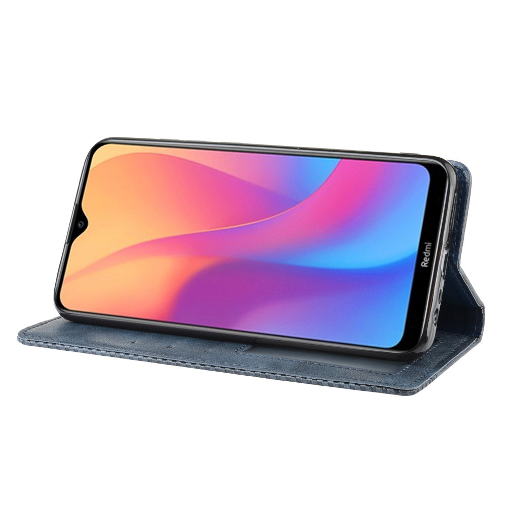 Retro Style PU Leather Stand Wallet Phone Case for Xiaomi Redmi 8A