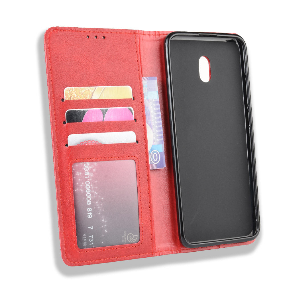 Retro Style PU Leather Stand Wallet Phone Case for Xiaomi Redmi 8A