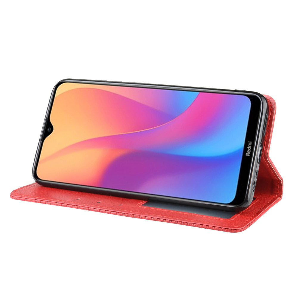 Retro Style PU Leather Stand Wallet Phone Case for Xiaomi Redmi 8A