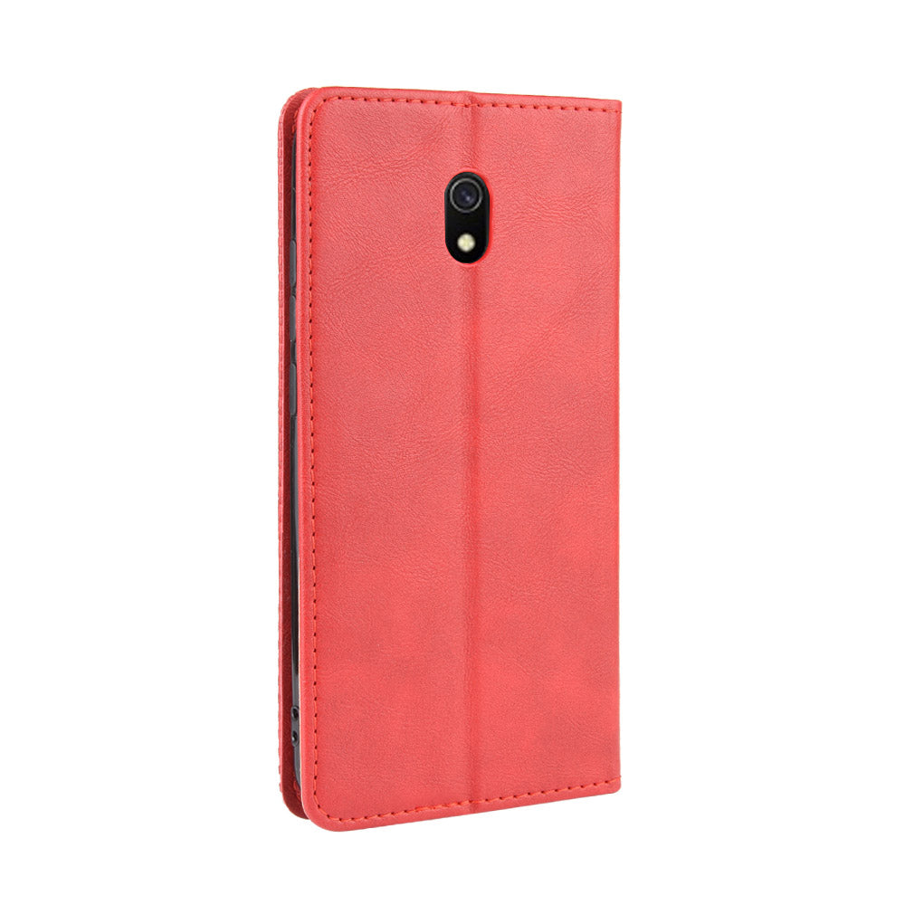 Retro Style PU Leather Stand Wallet Phone Case for Xiaomi Redmi 8A