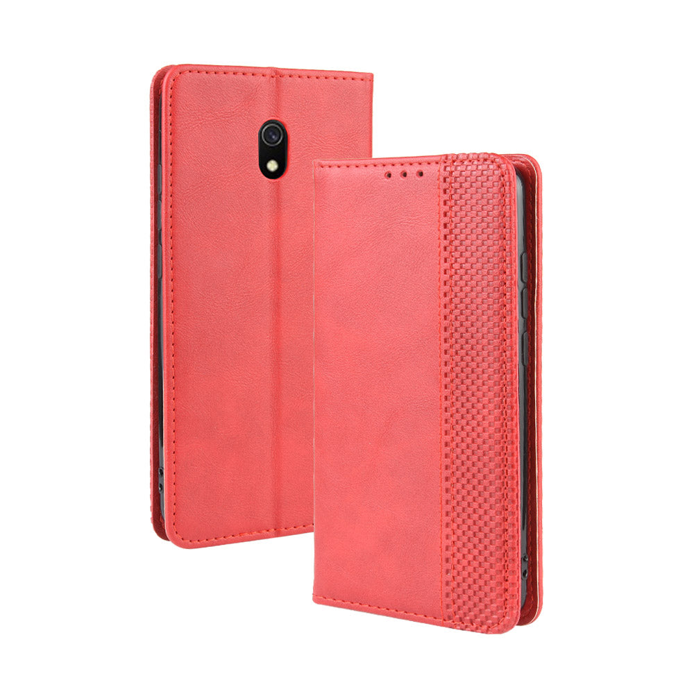 Retro Style PU Leather Stand Wallet Phone Case for Xiaomi Redmi 8A