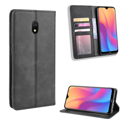 Retro Style PU Leather Stand Wallet Phone Case for Xiaomi Redmi 8A