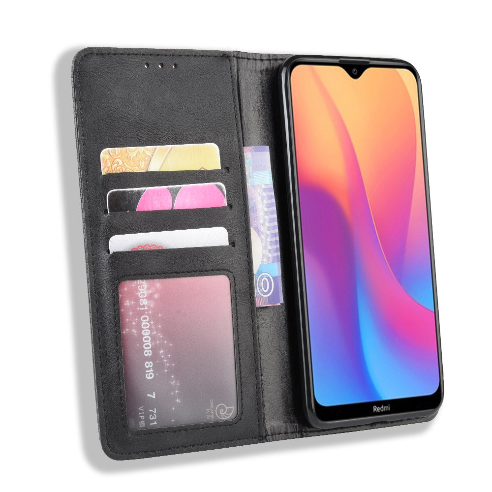 Retro Style PU Leather Stand Wallet Phone Case for Xiaomi Redmi 8A