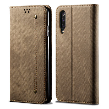 Retro Style Jeans Cloth Leather Stand Case with Card Slots for Xiaomi Mi 9