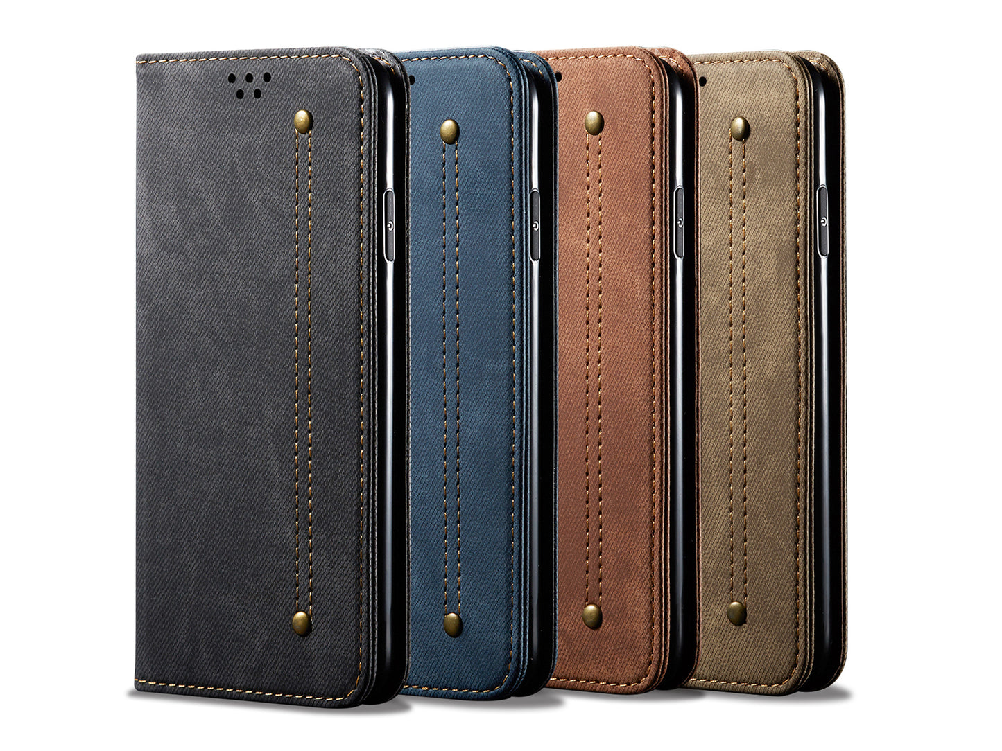 Retro Style Jeans Cloth Leather Stand Case with Card Slots for Xiaomi Mi 9
