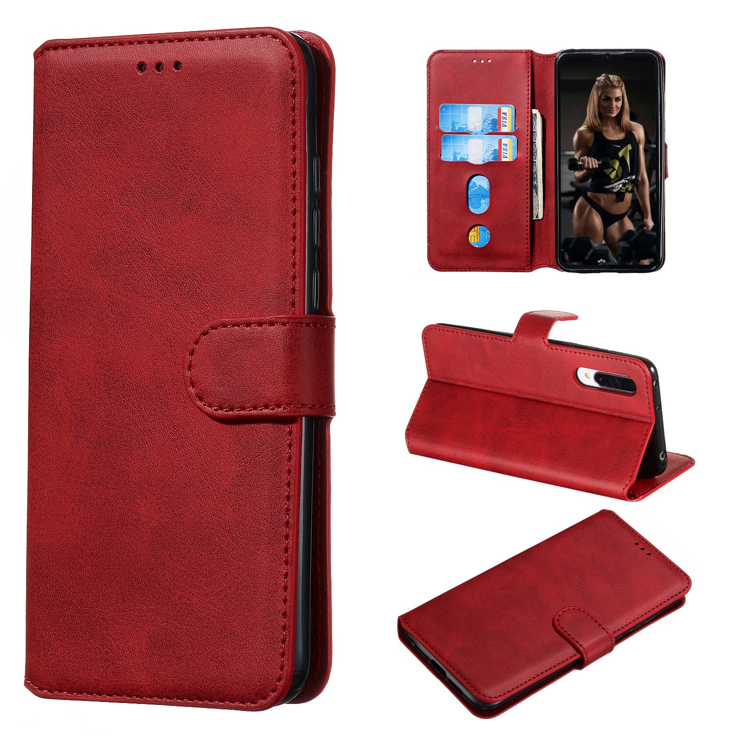 Classic Wallet Leather Stand Mobile Phone Casing for Xiaomi Mi CC9 / Mi 9 Lite / A3 Lite / Mi CC9 Meitu Edition