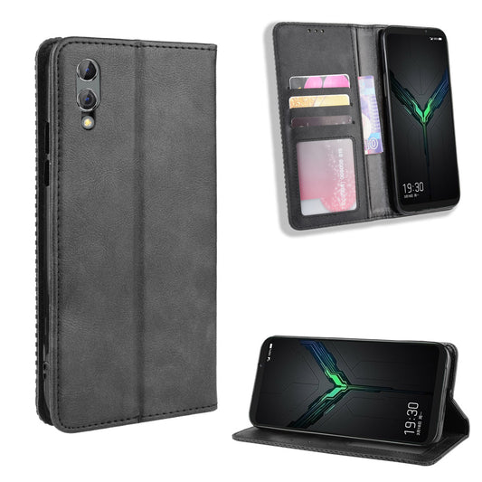 Retro Style PU Leather Stand Wallet Phone Casing for Xiaomi Black Shark 2/Black Shark 2 Pro