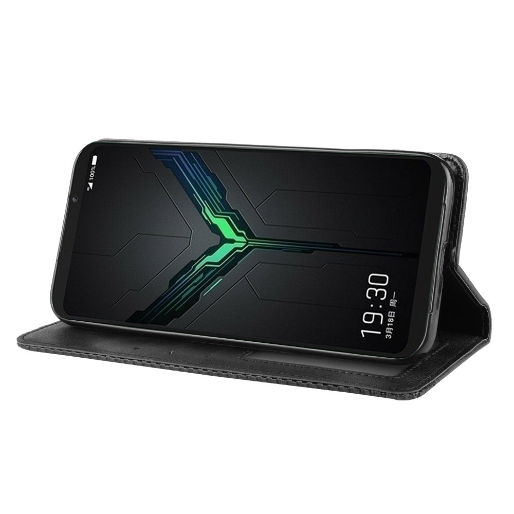 Retro Style PU Leather Stand Wallet Phone Casing for Xiaomi Black Shark 2/Black Shark 2 Pro