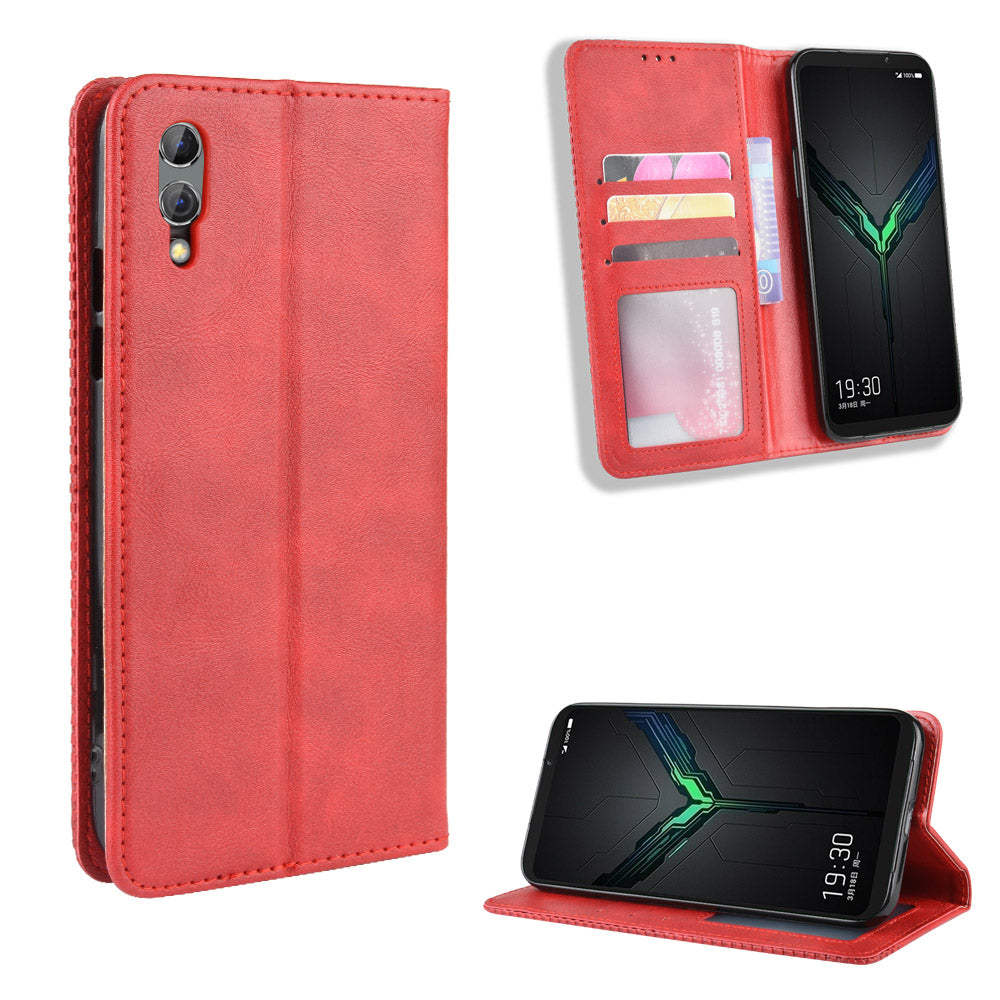 Retro Style PU Leather Stand Wallet Phone Casing for Xiaomi Black Shark 2/Black Shark 2 Pro