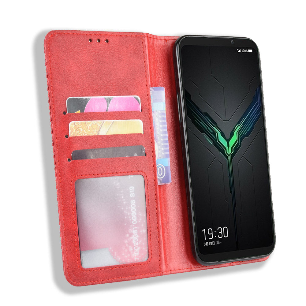 Retro Style PU Leather Stand Wallet Phone Casing for Xiaomi Black Shark 2/Black Shark 2 Pro