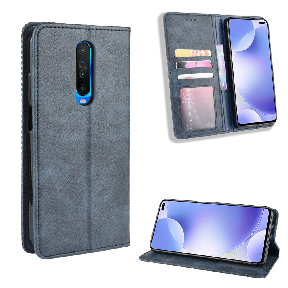Retro Style Auto-absorbed Leather Covering for Xiaomi Redmi K30/Poco X2/K30 5G