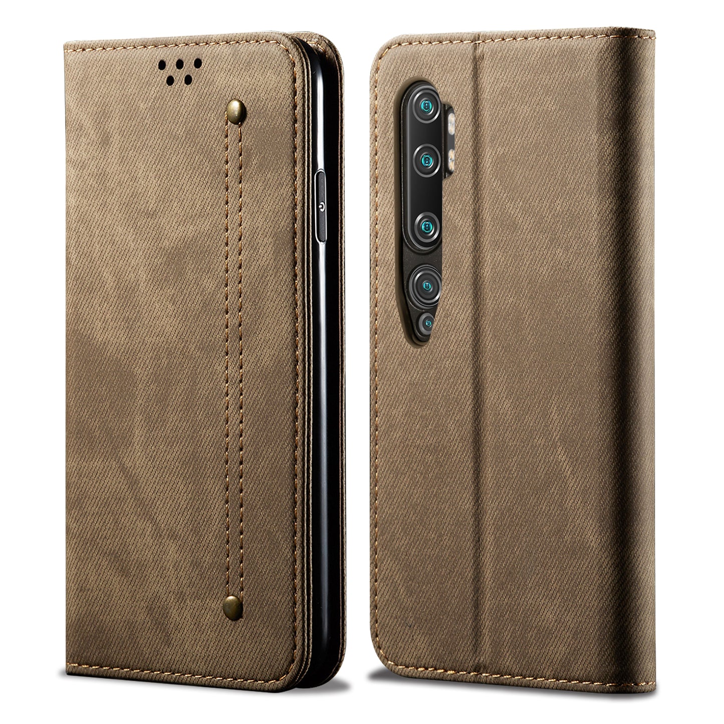 Retro Style Jeans Cloth Leather Wallet Case for Xiaomi Mi CC9 Pro / Mi Note 10 / Mi Note 10 Pro