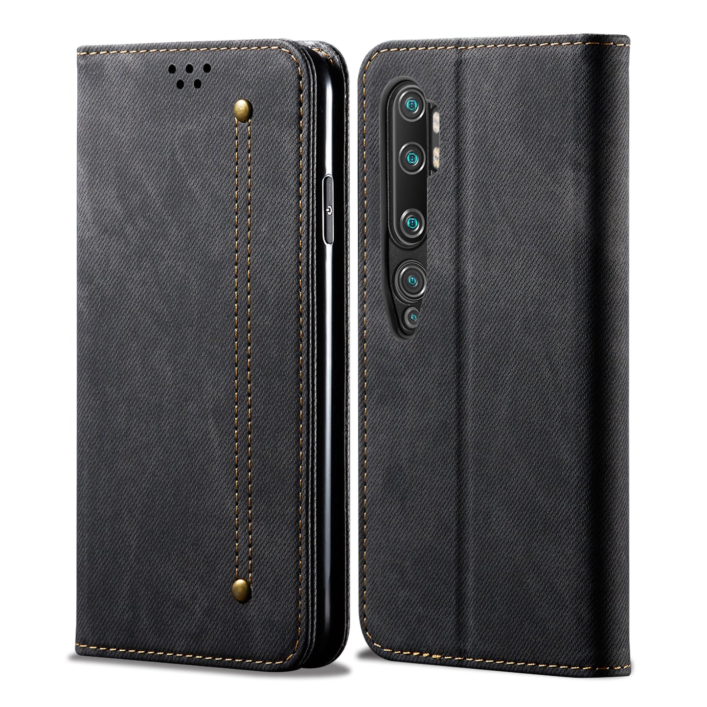Retro Style Jeans Cloth Leather Wallet Case for Xiaomi Mi CC9 Pro / Mi Note 10 / Mi Note 10 Pro