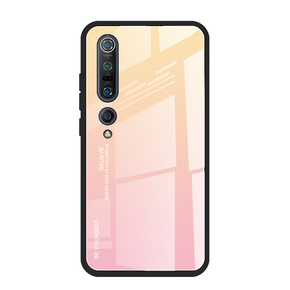 Gradient Color Tempered Glass + PC + TPU Phone Case for Xiaomi Mi 10 / Mi 10 Pro