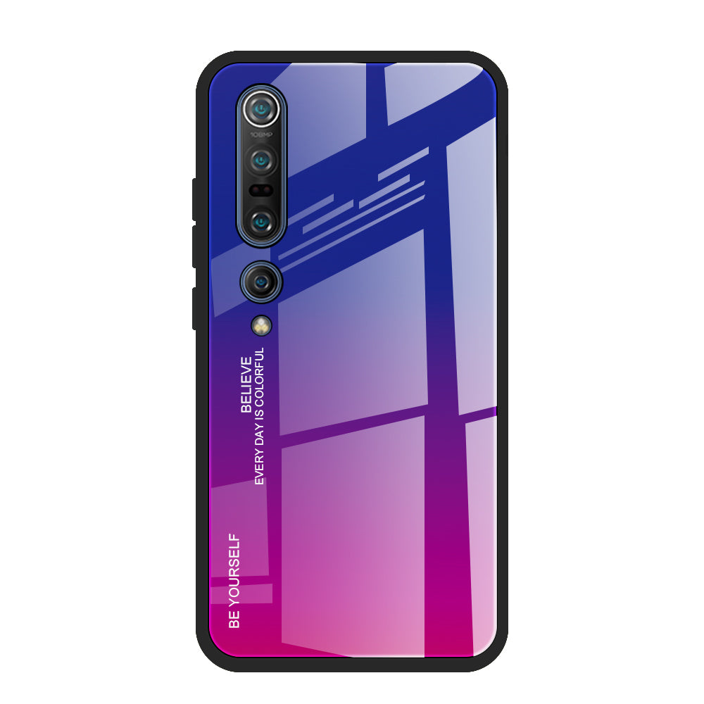 Gradient Color Tempered Glass + PC + TPU Phone Case for Xiaomi Mi 10 / Mi 10 Pro