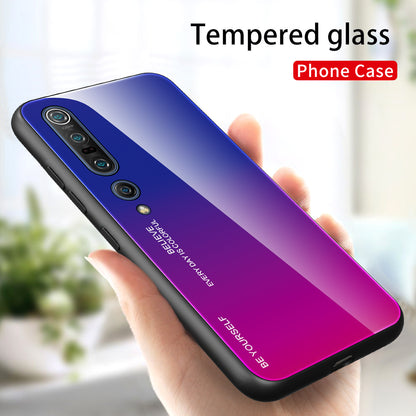 Gradient Color Tempered Glass + PC + TPU Phone Case for Xiaomi Mi 10 / Mi 10 Pro