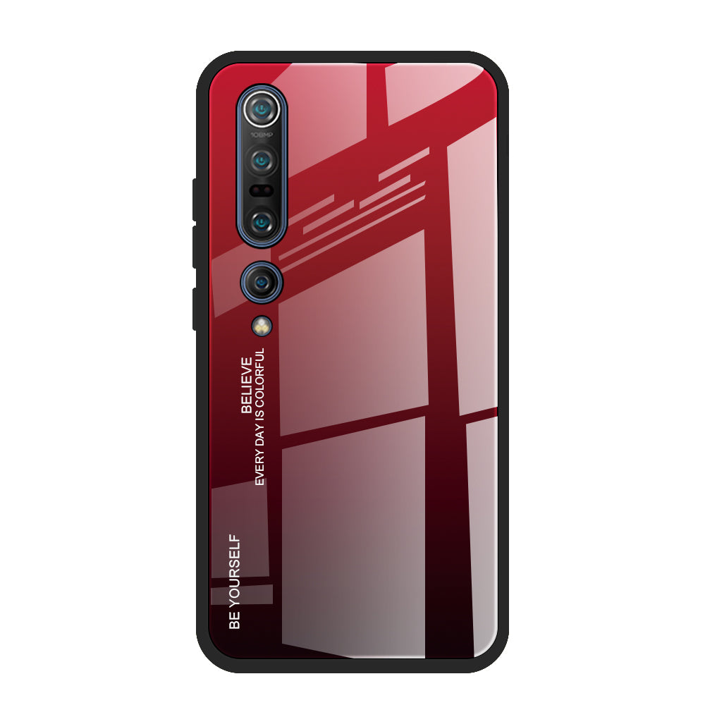 Gradient Color Tempered Glass + PC + TPU Phone Case for Xiaomi Mi 10 / Mi 10 Pro