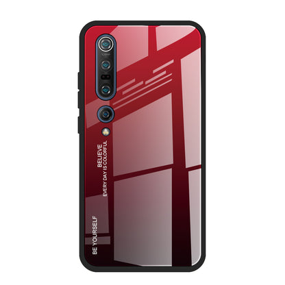 Gradient Color Tempered Glass + PC + TPU Phone Case for Xiaomi Mi 10 / Mi 10 Pro