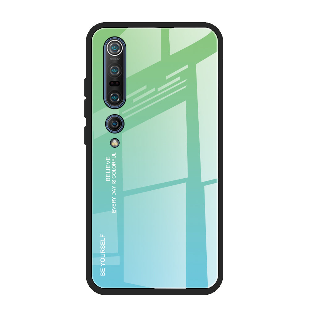 Gradient Color Tempered Glass + PC + TPU Phone Case for Xiaomi Mi 10 / Mi 10 Pro
