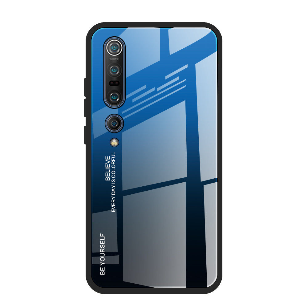 Gradient Color Tempered Glass + PC + TPU Phone Case for Xiaomi Mi 10 / Mi 10 Pro