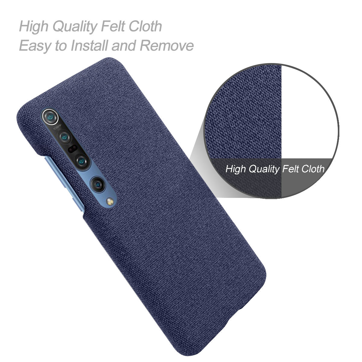 KSQ Cloth Coated Plastic Hard Phone Shell for Xiaomi Mi 10/Mi 10 Pro