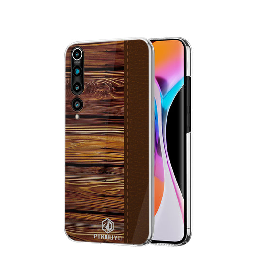 PINWUYO Pin Dun Series Wood Grain Hard PC Phone Case for Xiaomi Mi 10