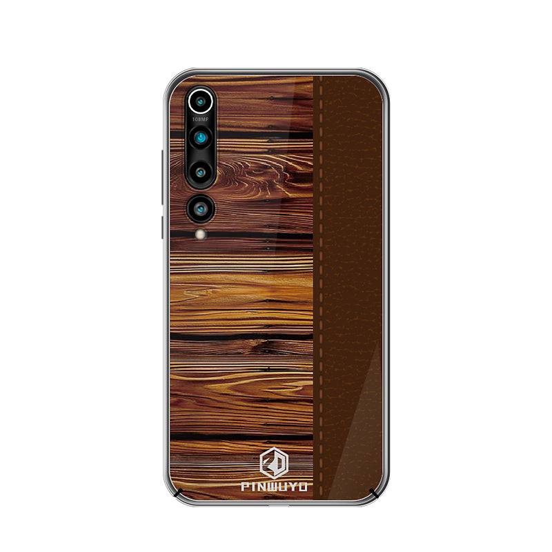 PINWUYO Pin Dun Series Wood Grain Hard PC Phone Case for Xiaomi Mi 10