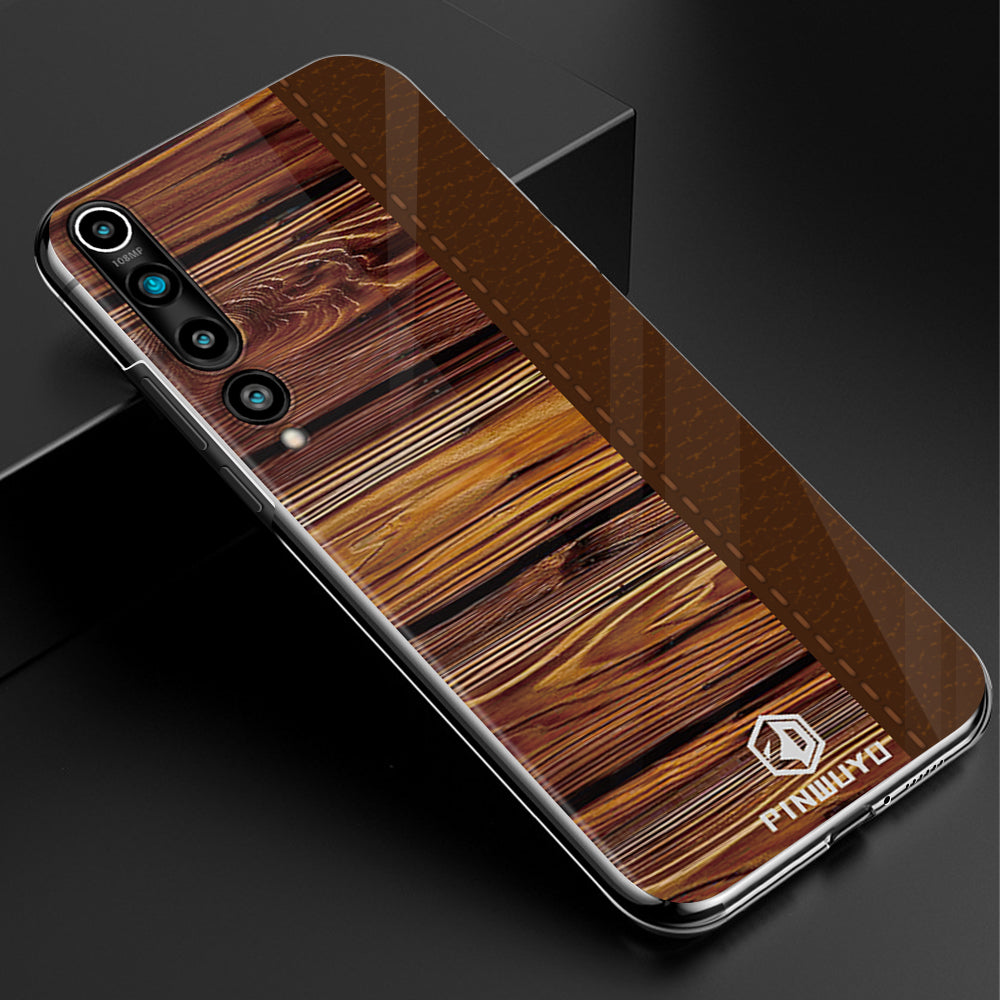 PINWUYO Pin Dun Series Wood Grain Hard PC Phone Case for Xiaomi Mi 10
