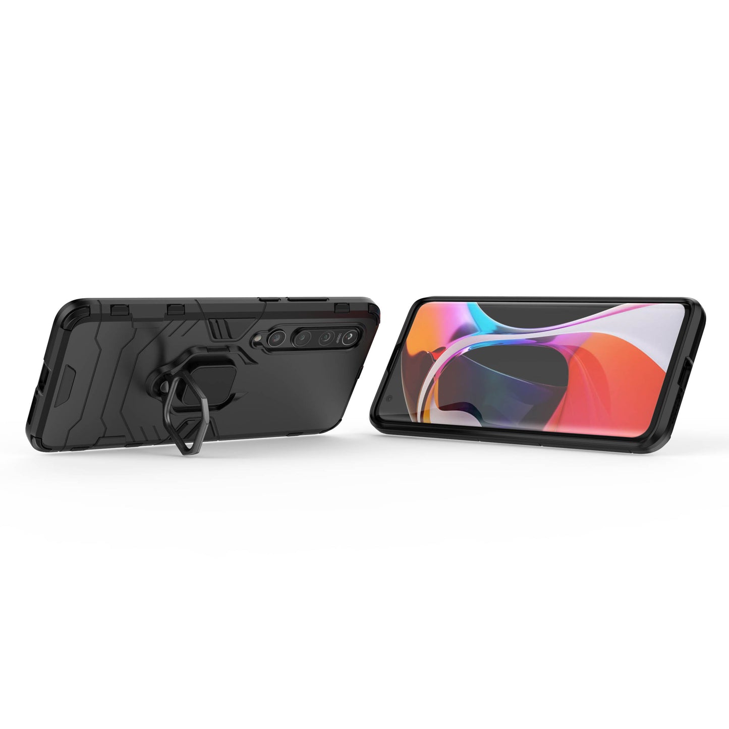 Cool Guard Ring Holder Kickstand PC TPU Hybrid Case Protective Shell for Xiaomi Mi 10
