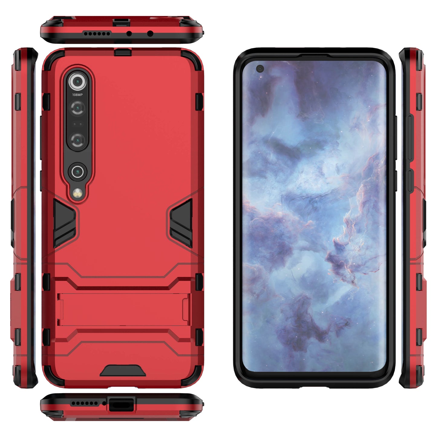 Cool Guard Hybrid PC + TPU Mobile Case with Kickstand for Xiaomi Mi 10 Pro