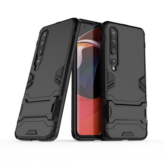 2-in-1 Plastic + TPU Phone Shell with Kickstand Casing for Xiaomi Mi 10