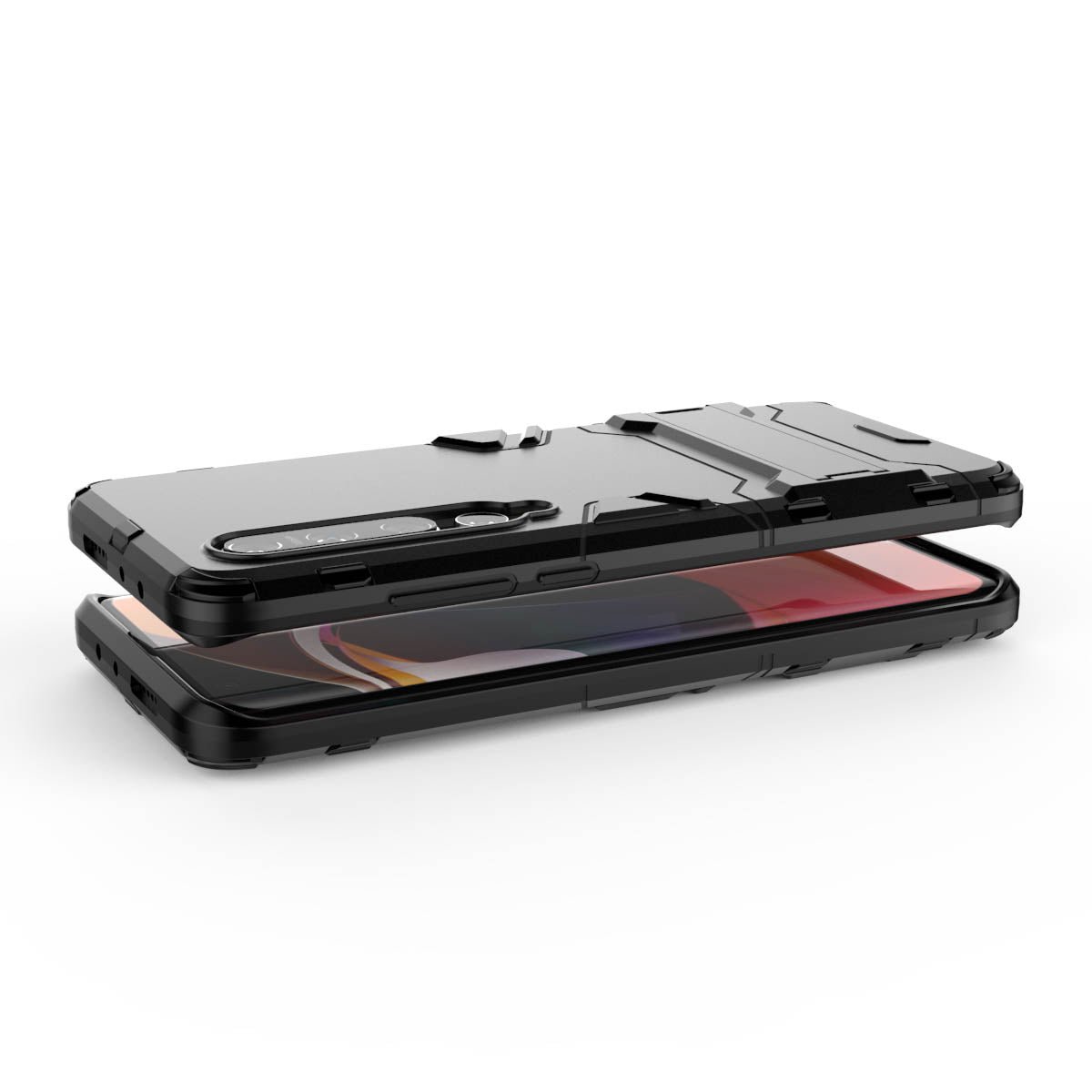 2-in-1 Plastic + TPU Phone Shell with Kickstand Casing for Xiaomi Mi 10