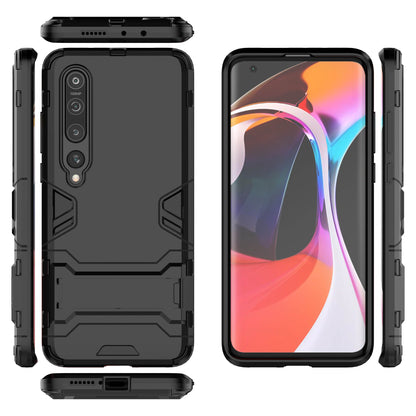 2-in-1 Plastic + TPU Phone Shell with Kickstand Casing for Xiaomi Mi 10