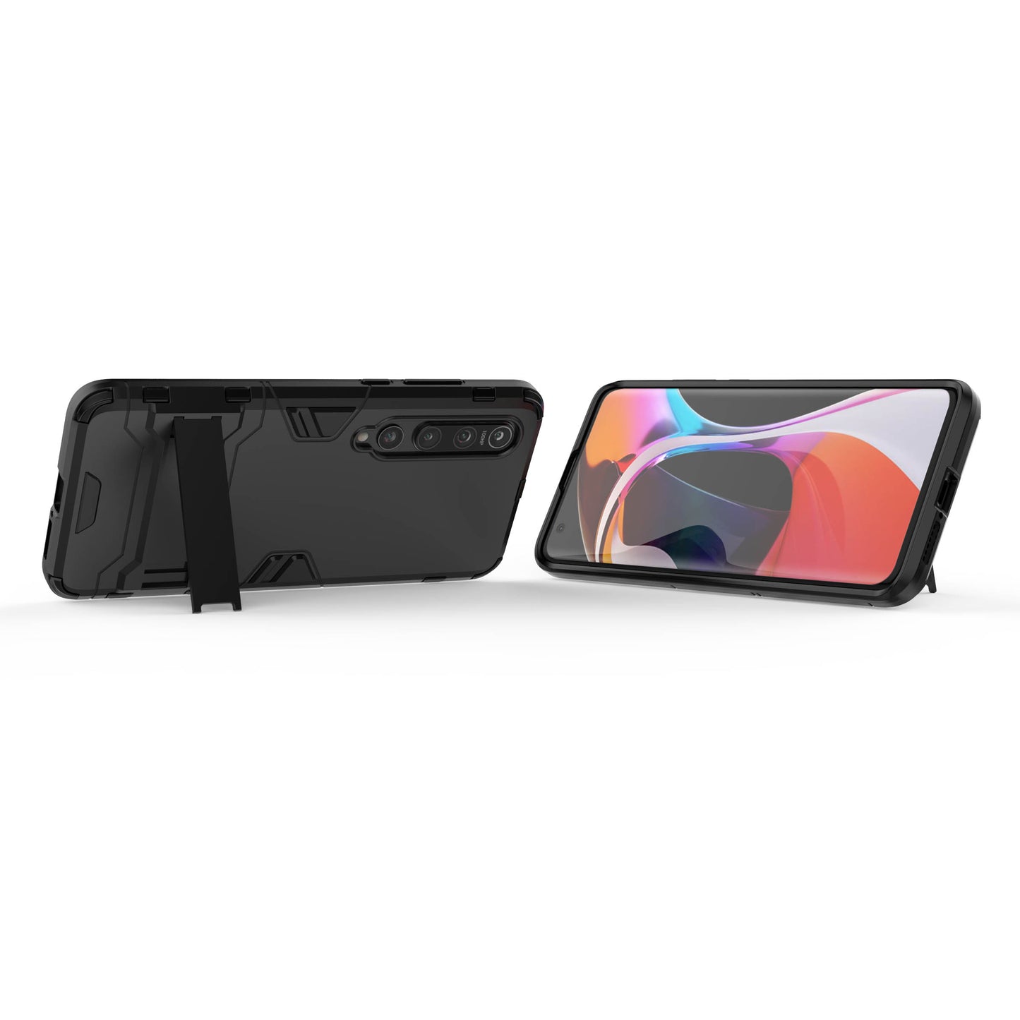 2-in-1 Plastic + TPU Phone Shell with Kickstand Casing for Xiaomi Mi 10