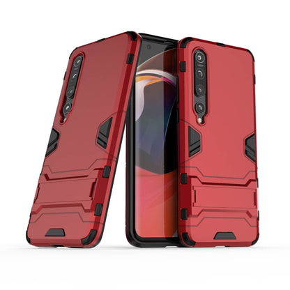 2-in-1 Plastic + TPU Phone Shell with Kickstand Casing for Xiaomi Mi 10