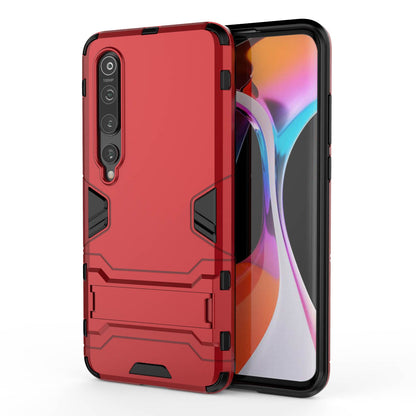 2-in-1 Plastic + TPU Phone Shell with Kickstand Casing for Xiaomi Mi 10