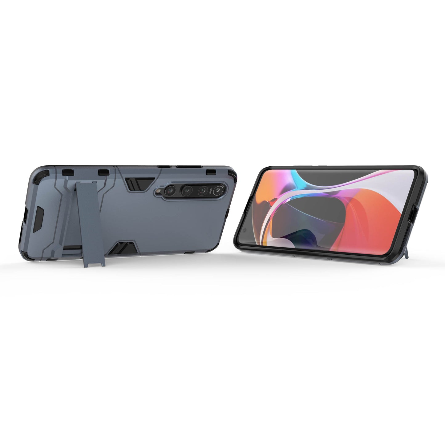 2-in-1 Plastic + TPU Phone Shell with Kickstand Casing for Xiaomi Mi 10